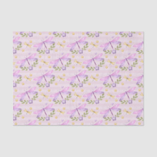 PINK & PURPLE WATERCOLOR DRAGONFLIES TISSUE PAPER