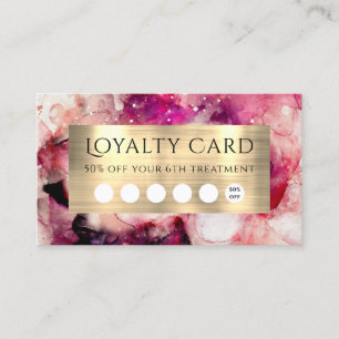 Pink Purple Watercolor Loyalty Card