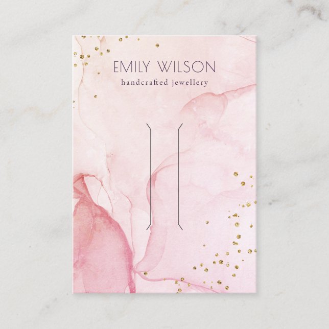 Pink Purple Watercolor Texture Hair Clip Display Business Card (Front)