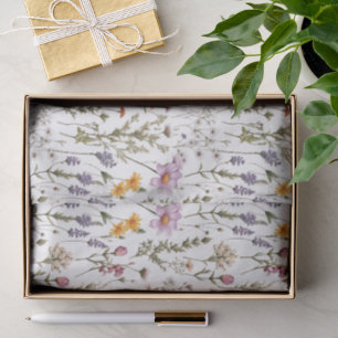 Pink Purple Watercolor Wildflower Watercolor Tissue Paper