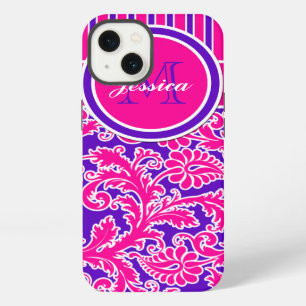 Pink Purple White Striped Damask 3 iPad Air Case