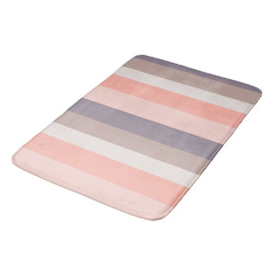 pink, purple, white stripes bath mat
