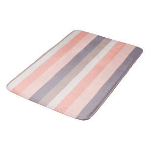 pink, purple, white stripes bath mat
