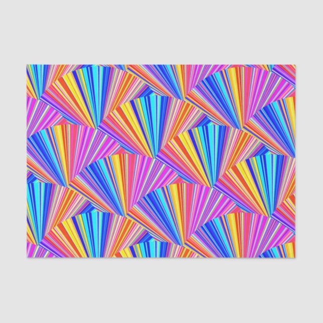 Pink Purple Yellow Blue Trendy Abstract Pattern Tissue Paper (Front)