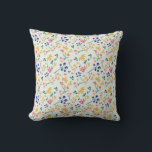Pink Purple Yellow Green Elegant Floral Pattern  Throw Pillow<br><div class="desc">Introducing our Pink Purple Yellow Green Elegant Floral Pattern Throw Pillow – a delightful accent piece that effortlessly marries style and comfort. Elevate your living space with this enchanting pillow featuring a harmonious blend of pink, purple, yellow, and green hues, creating an eye-catching and sophisticated addition to any room. This...</div>