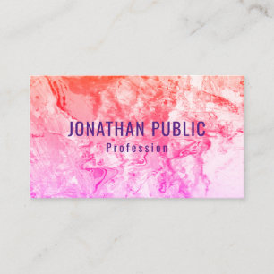 Pink Purple Yellow Orange Trendy Modern Abstract Business Card