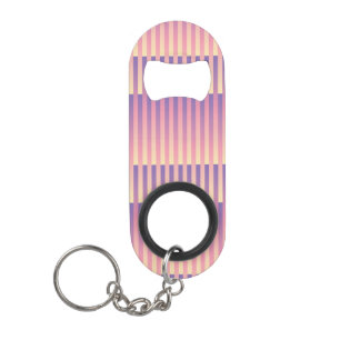 Pink Purple Yellow Striped Pattern Keychain Bottle Opener