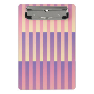 Pink Purple Yellow Striped Pattern Mini Clipboard