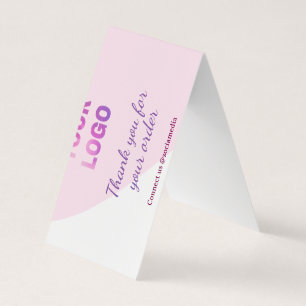 Pink purple your logo connect with us social media business card