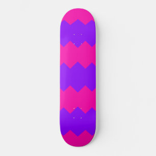 Pink & Purple Zig Zag Stripe Pattern Skateboard