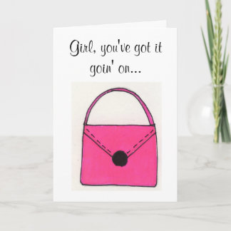 Pink Purse Birthday Card