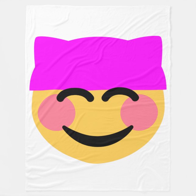 pink pussy hat emoji blanket (Front)
