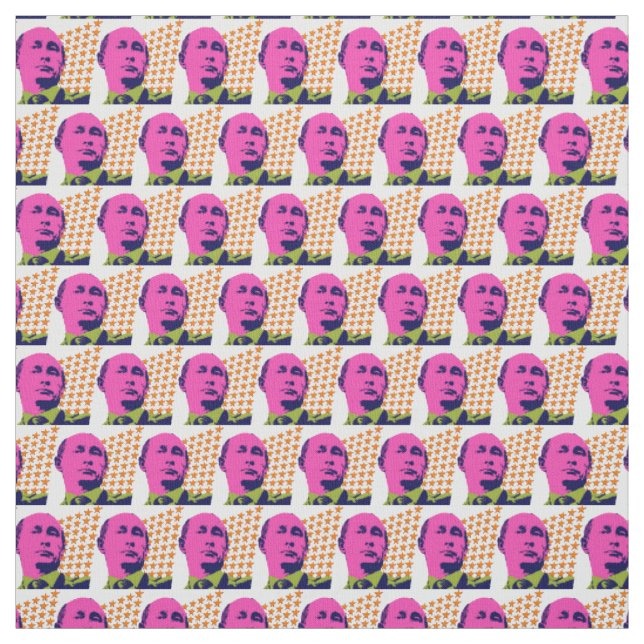 Pink Putin Pop Art Portrait Fabric (Swatch)