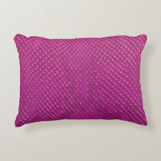 Pink Python: Snake Skin Texture. Accent Pillow