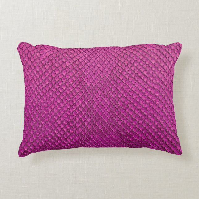 Pink Python: Snake Skin Texture. Accent Pillow (Front)