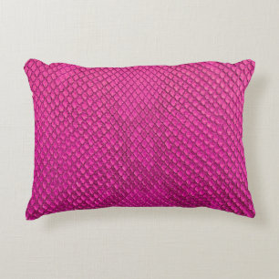 Pink python snake skin texture accent pillow
