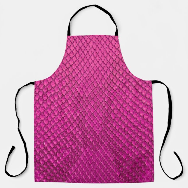 Pink python snake skin texture apron (Front)