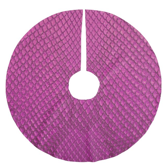 Pink Python: Snake Skin Texture. Brushed Polyester Tree Skirt (Front)