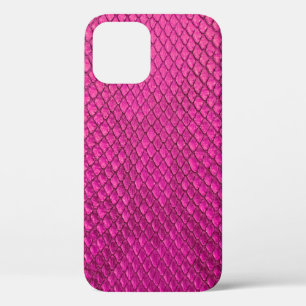 Pink python snake skin texture iPhone 12 case
