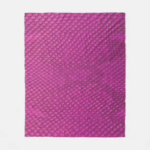 Pink Python: Snake Skin Texture. Fleece Blanket