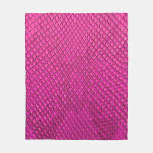 Pink python snake skin texture fleece blanket