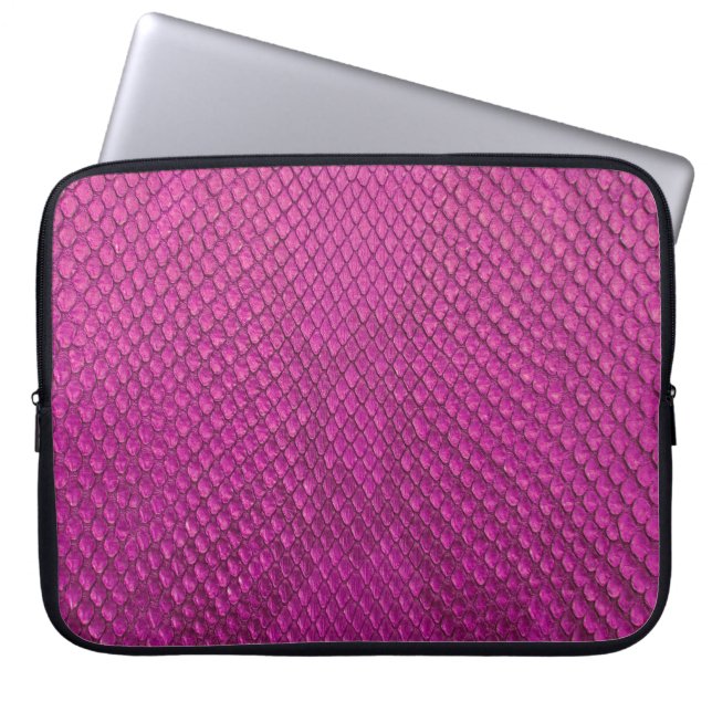 Pink Python: Snake Skin Texture. Laptop Sleeve (Front)