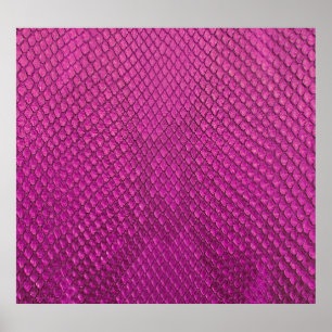 Pink Python: Snake Skin Texture. Poster