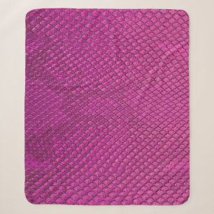 Pink Python: Snake Skin Texture. Sherpa Blanket