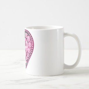 Pink Quartz Gem Heart Coffee Mug