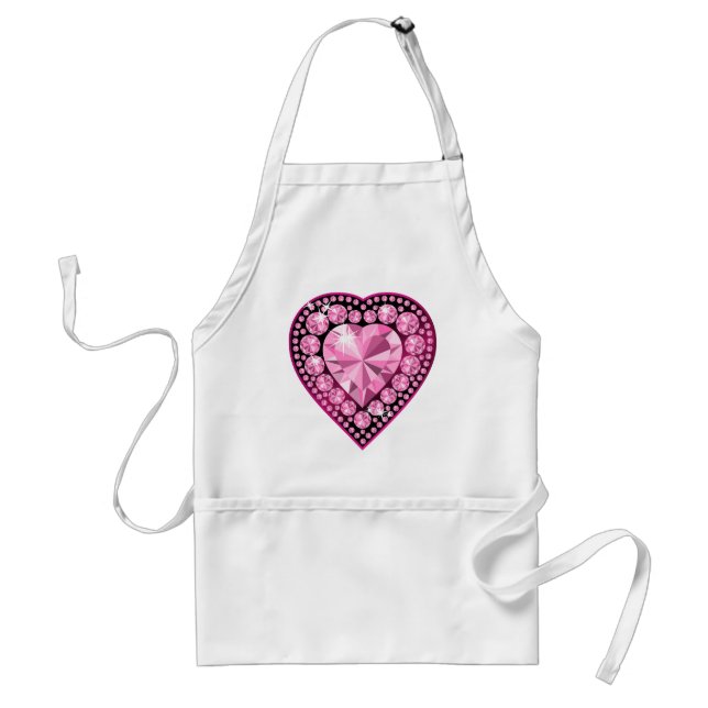 Pink Quartz Gem Heart Standard Apron (Front)