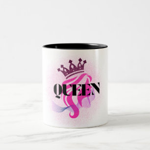 Pink Queen Crown Design – Confident Feminine Power Two-Tone Coffee Mug