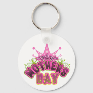 Pink Queen Crown Happy mothers day Keychain