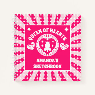  Pink Queen Of Hearts Personalized Kids Sketchbook Notebook