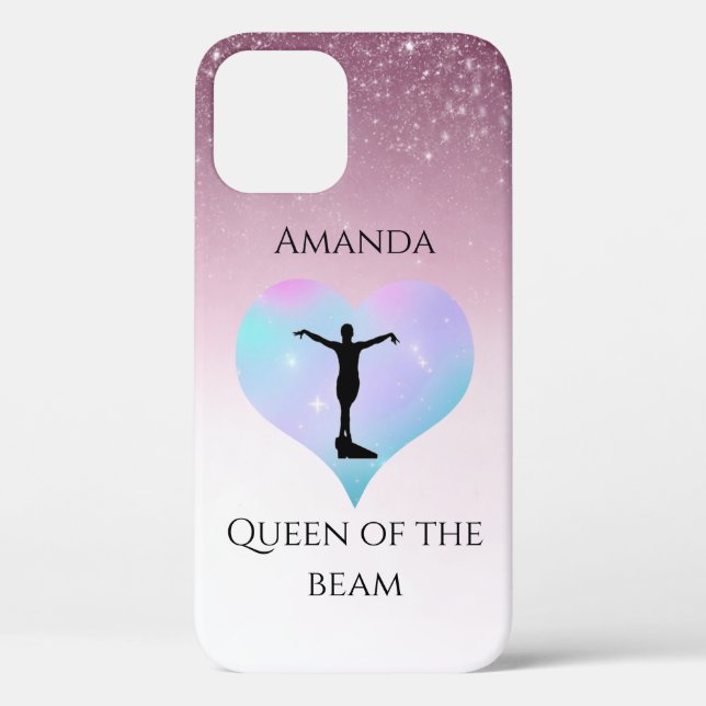 Pink Queen Of The Beam Gymnastics Personalized Case-Mate iPhone Case (Back)