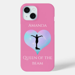 Pink Queen Of The Beam Gymnastics Personalized iPhone 15 Case