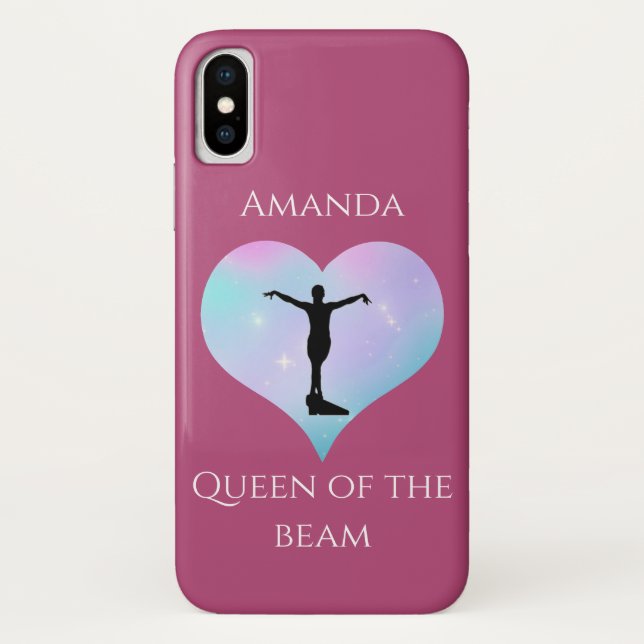 Pink Queen Of The Beam Gymnastics Personalized Case-Mate iPhone Case (Back)