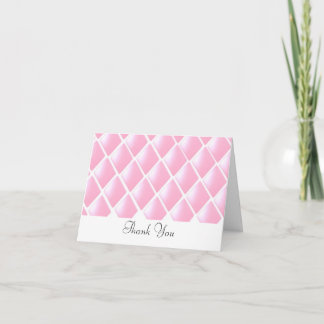 Pink Quilted Diamond Thank You Card