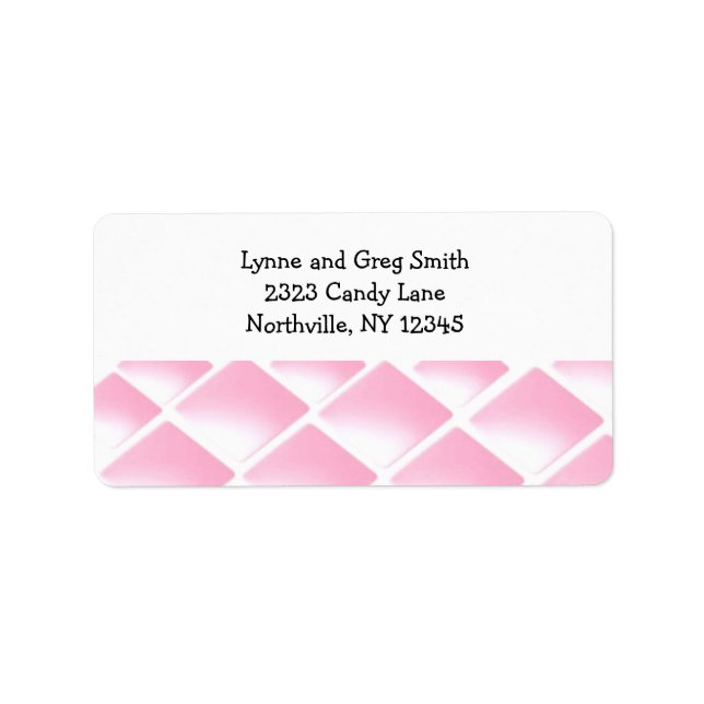 Pink Quilted Diamonds Label (Front)
