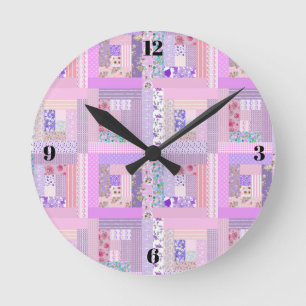 Pink quilting clock minimalist sewing room decor
