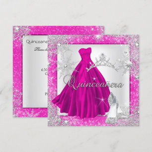 Pink Quinceanera 15th Elite Elegant Birthday Party Invitation