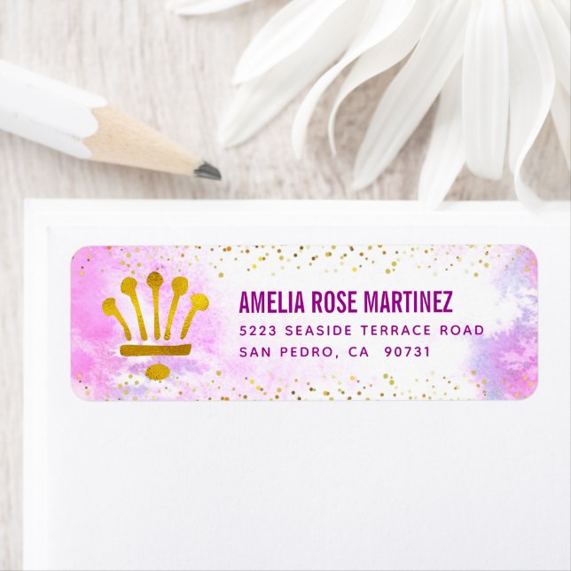 Pink Quinceañera Aquarelle Gold Parties scintillan (En situation)