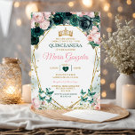 Pink Quinceañera Emerald Green Mexican Butterfly Invitation<br><div class="desc">Pink Emerald Green Mexican Charra Quinceañera Butterfly Invitation
Mis Quince 15 Anos,  16th Birthday, </div>