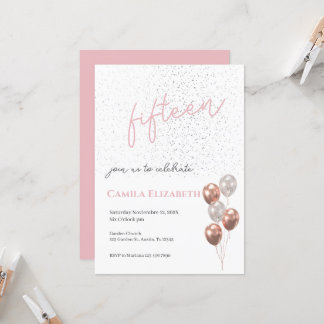 Pink Quinceañera Invitation