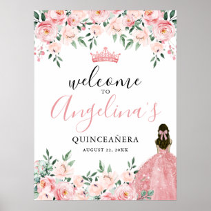 Pink Quinceanera Party Welcome Sign