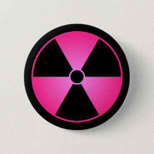 Pink Radiation Symbol Button
