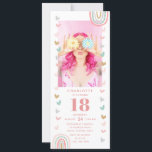Pink Rainbow 18th Modern Photo Birthday Party Invitation<br><div class="desc">Pink Rainbow 18th Eighteen Modern Photo Birthday Party Invitations features a unique girly eighteenth birthday downloadable party invitation for instant digital download. Perfect to invite family and friends to your celebration. Download and send these to your guests or have them printed to mail out or both. Cute, modern and trendy...</div>