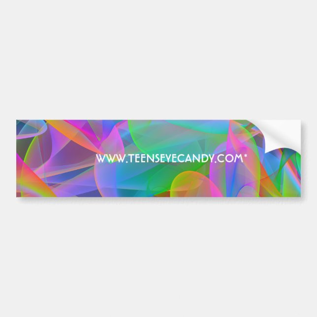 Pink Rainbow Abstract Bumper Sticker (Front)