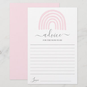 Pink Rainbow Advice for the Mom To Be card