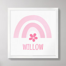 Pink Rainbow and Flower Personalized Nursery