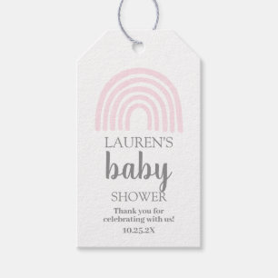 Pink Rainbow baby shower fille étiquettes cadeaux